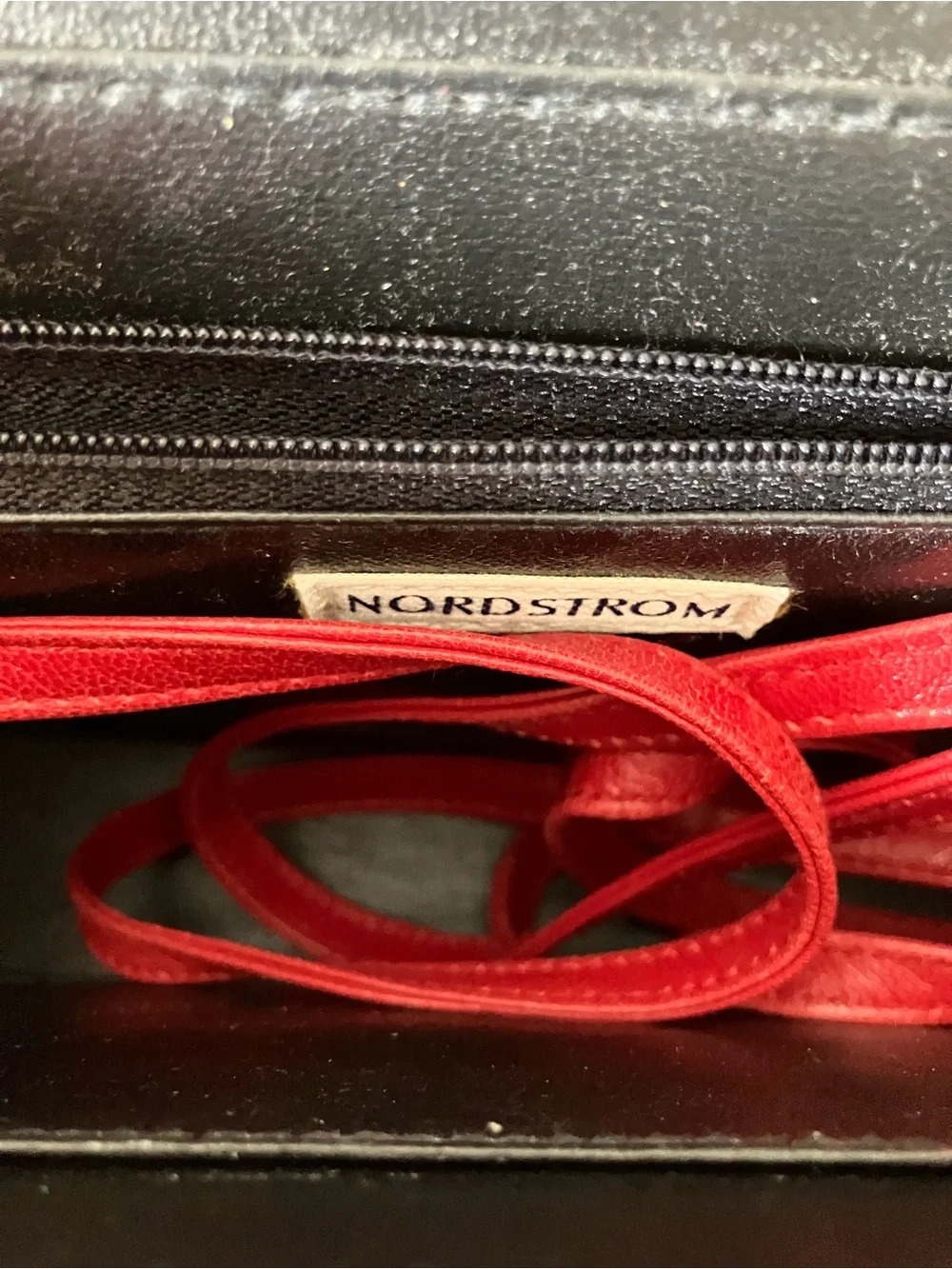 Nordstrom Red Leather Envelope Clutch with Removable Strap | Quiet Luxury